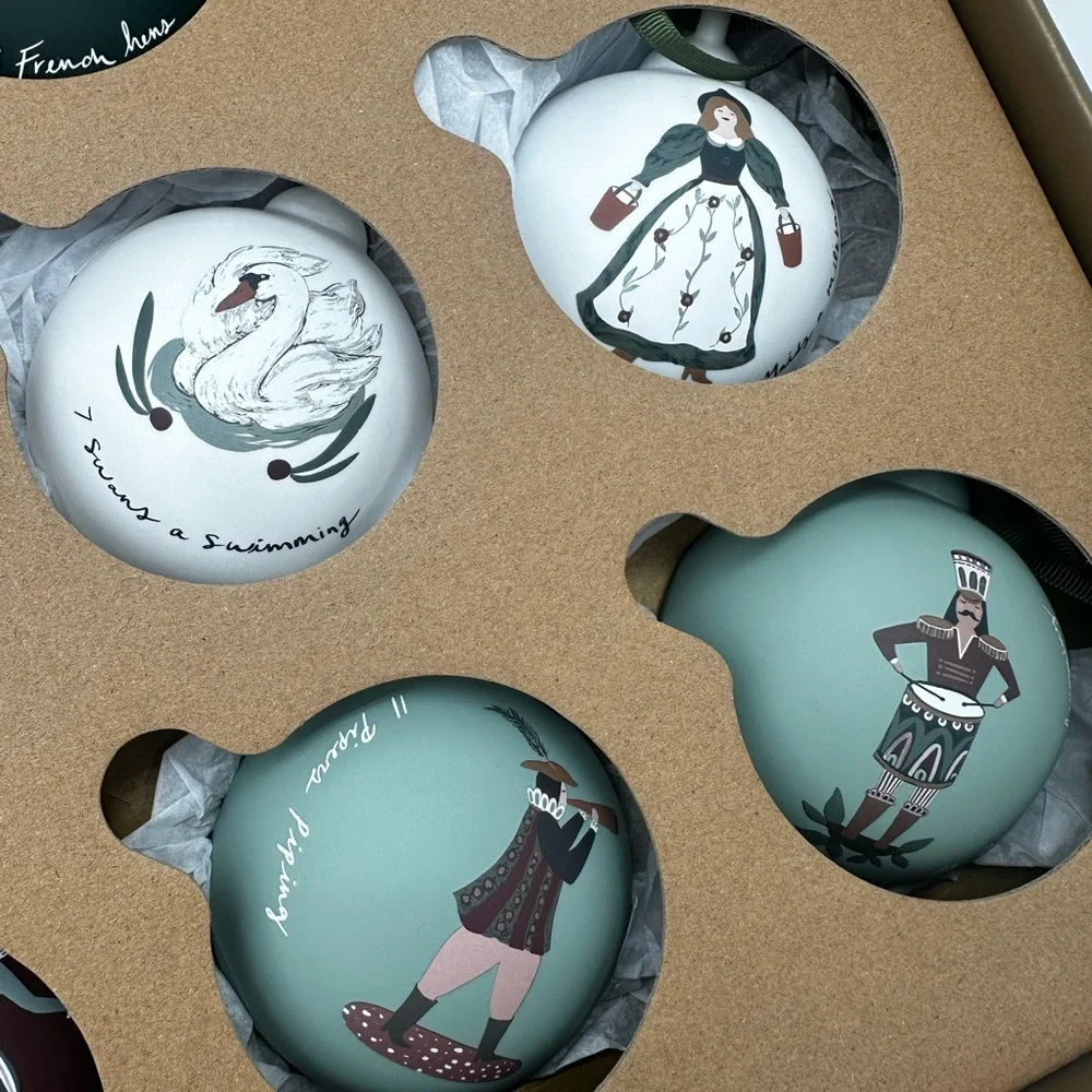 Crate & Barrel 12 Days of Christmas Ornaments Set of 12